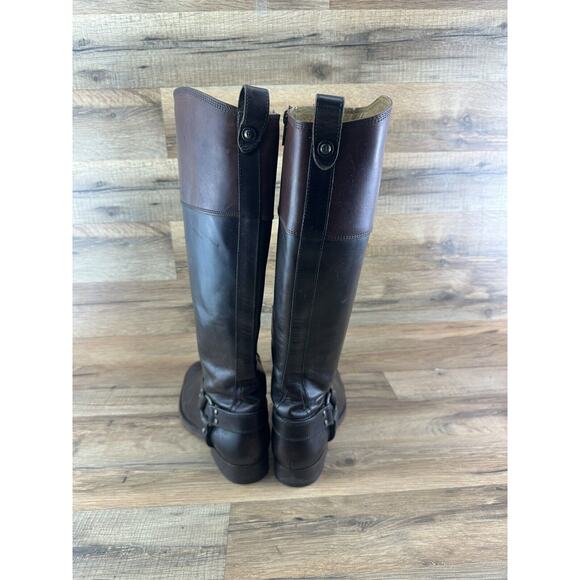 Frye Melissa Harness Black Brown Leather Inside Zip Up Riding Boots Womens 9B - Picture 2 of 8